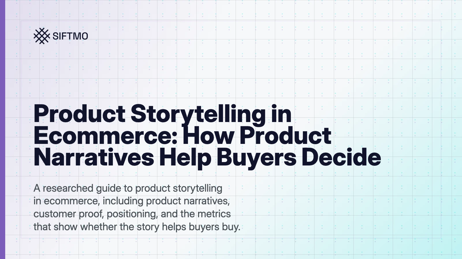 Editorial cover for a product storytelling guide.