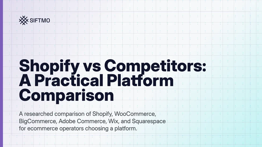 Editorial cover for a Shopify versus competitors comparison guide.