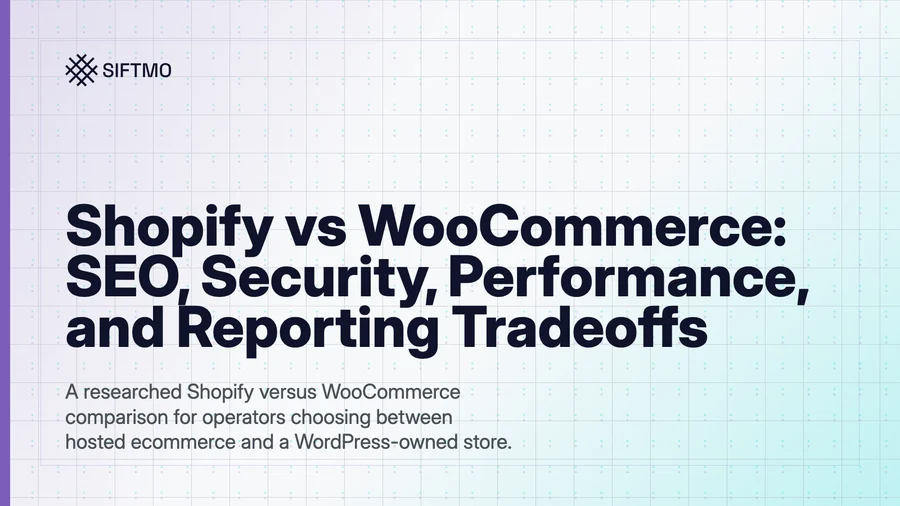Editorial cover comparing Shopify and WooCommerce operating tradeoffs.